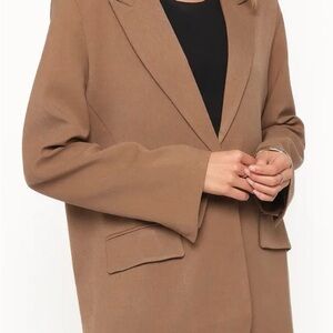 Petal & Pup Classic Camel Tie Back Blazer # 101